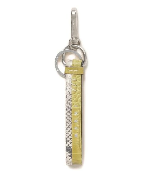 Marni crocodile-effect print leather keyring - Green