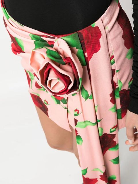 Magda Butrym rose-print draped miniskirt - Pink
