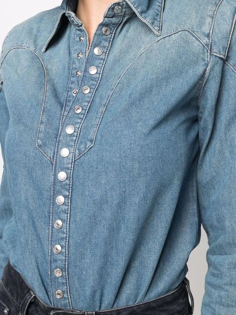 Zadig&Voltaire Thelmus long-sleeve denim shirt - Blue
