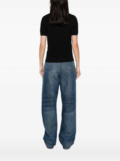 FENDI pattern short-sleeve top - Black