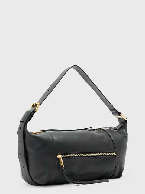 AllSaints torebka skórzana VEGA kolor czarny W195XD