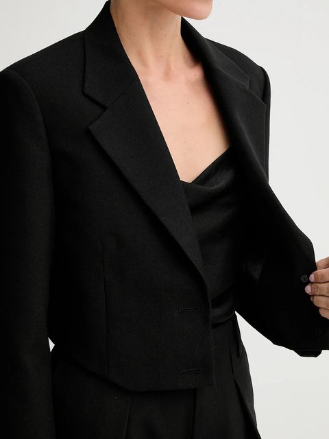 Miss Sixty marynarka wełniana kolor czarny jednorzędowa gładka 6S3WJ50300