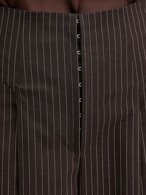 Rotate spodnie damskie kolor brązowy szerokie high waist 1146983065