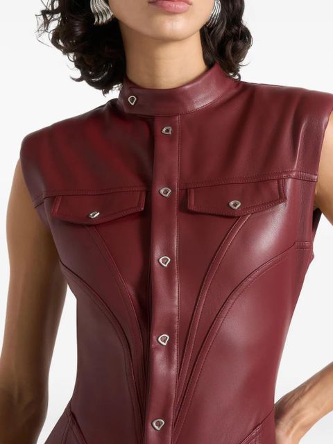 Manière De Voir Annette flared faux-leather jumpsuit