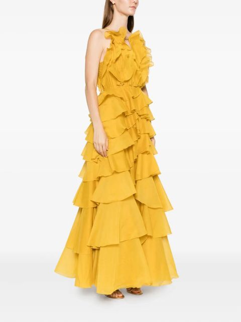 Aje Cleo ruffled gown maxi dress - Yellow