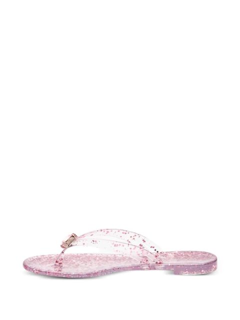 Casadei glitter-embellished flat sandals - Pink