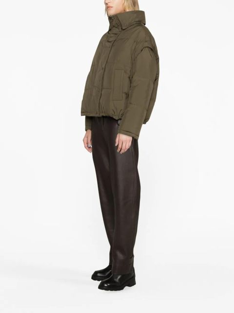 Yves Salomon hooded puffer jacket - Green