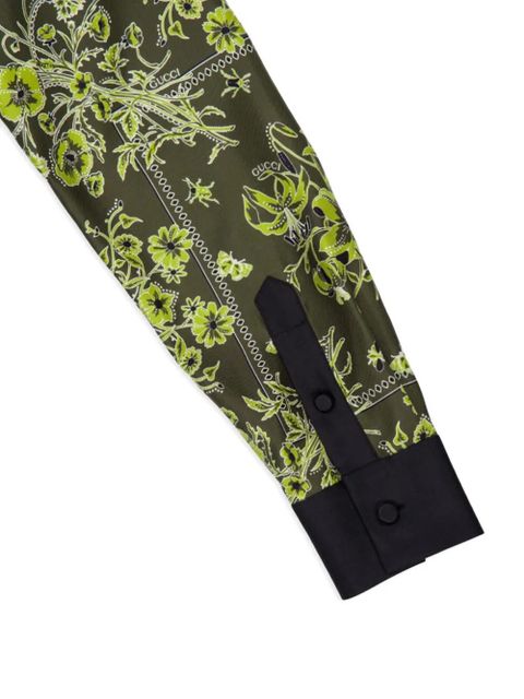 Gucci floral-bandana silk shirt - Green