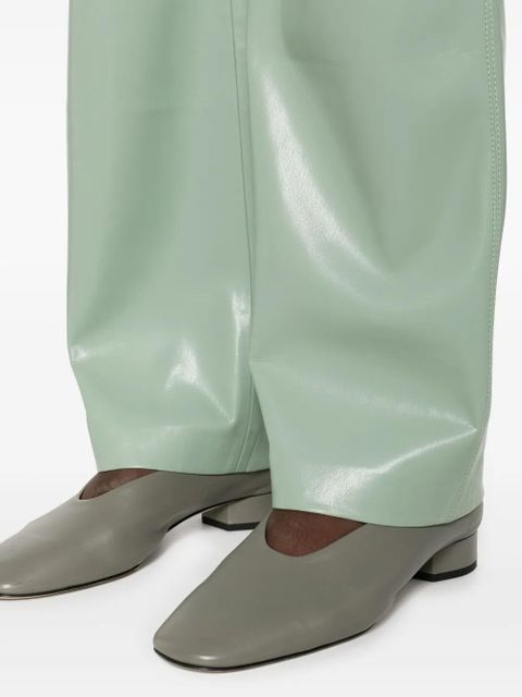 Nanushka five-pocket faux-leather trousers - Green