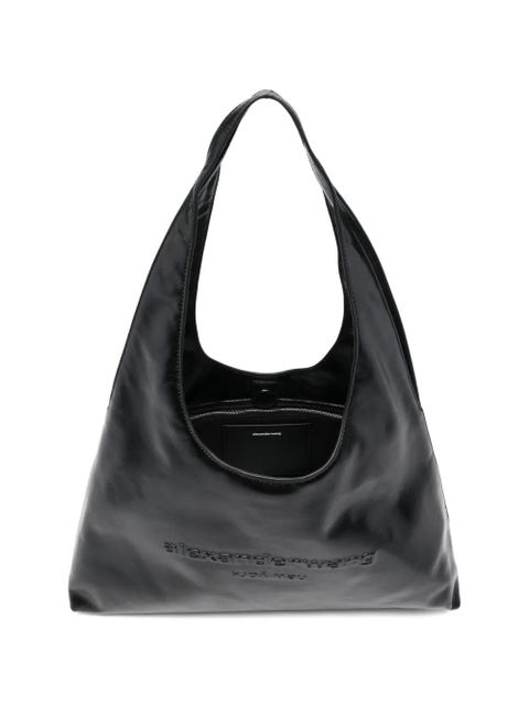 Alexander Wang logo-embossed shoulder bag - Black