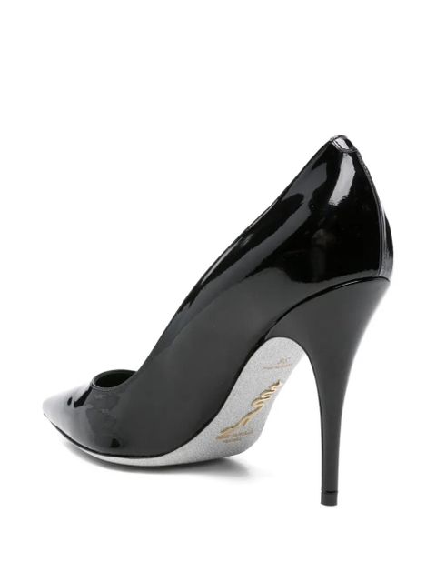 René Caovilla 100mm pointed-toe stiletto heeled pumps - Black