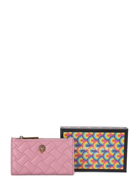 Kurt Geiger London portfel skórzany Kensington damski kolor różowy 4703998109