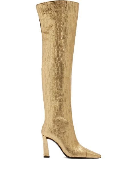 Giuseppe Zanotti 90mm Janiee crocodile-print boots - Gold - zdjęcie produktu nr 1