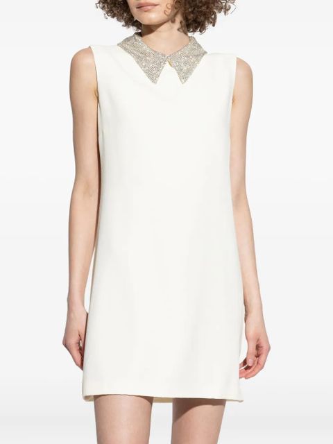 Versace embellished-collar sleeveless mini dress - Neutrals