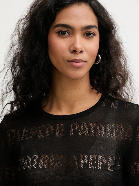 Patrizia Pepe sweter damski kolor czarny lekki 8K0354 K303