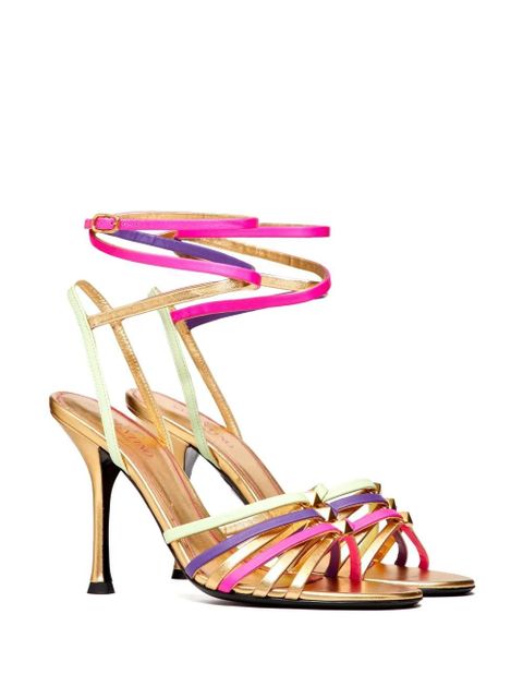Valentino Garavani metallic Rockstud strappy sandals - Gold