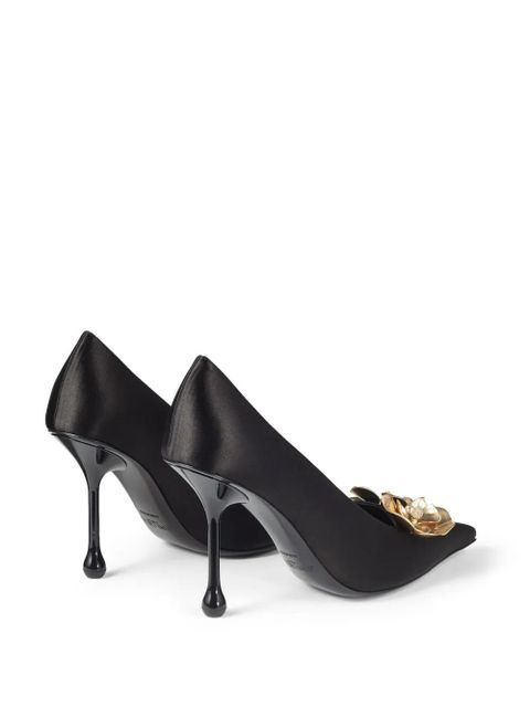 Jimmy Choo 95mm Ixia satin pumps - Black
