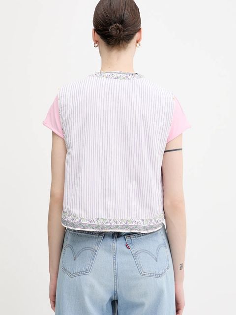 Pepe Jeans bezrękawnik dwustronny damski kolor beżowy przejściowy PL402604