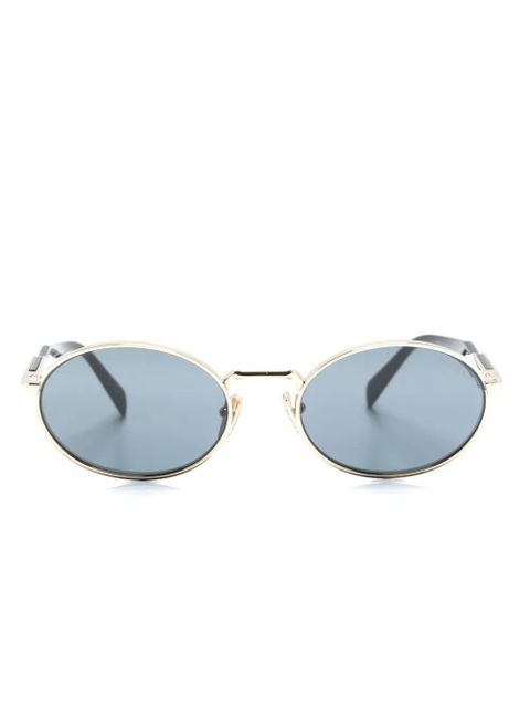 Prada Eyewear logo-engraved oval-frame sunglasses - Gold - zdjęcie produktu nr 1
