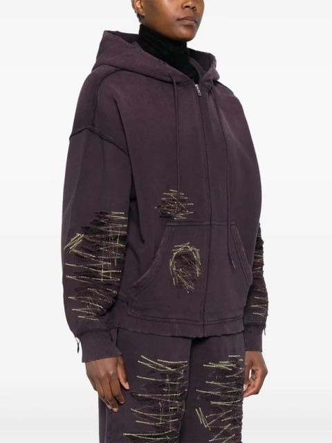 MM6 Maison Margiela distressed hoodie - Purple
