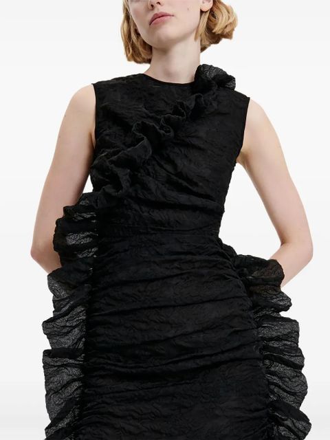 Cecilie Bahnsen ruffled sleeveless dress - Black