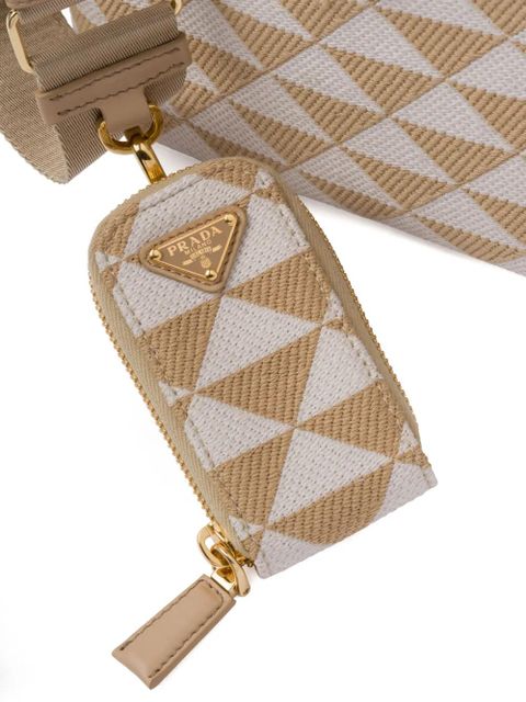 Prada Symbole embroidered tote bag - Neutrals