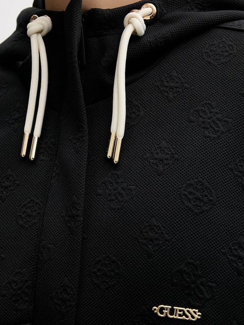 Guess kurtka PEONY kolor czarny przejściowa oversize V5YQ05 KBSL2