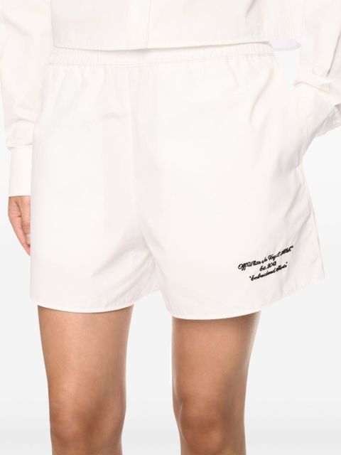 Off-White embroidered poplin shorts