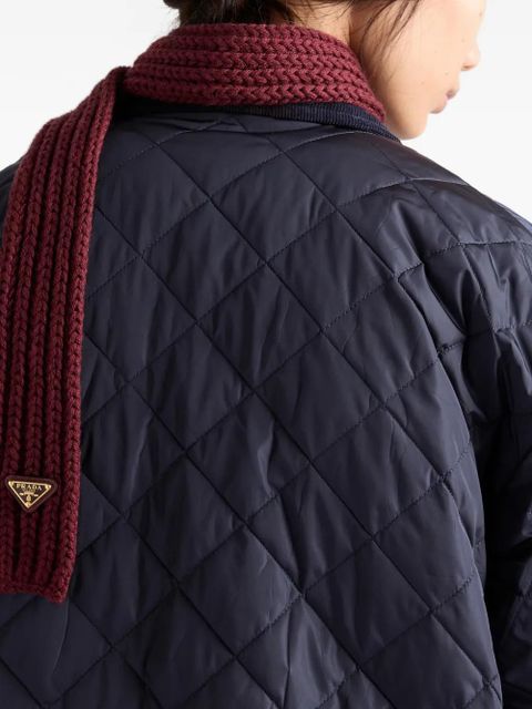 Prada enameled metal rib knit scarf - Red