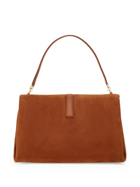 Ferragamo large front flap shoulder bag - Brown