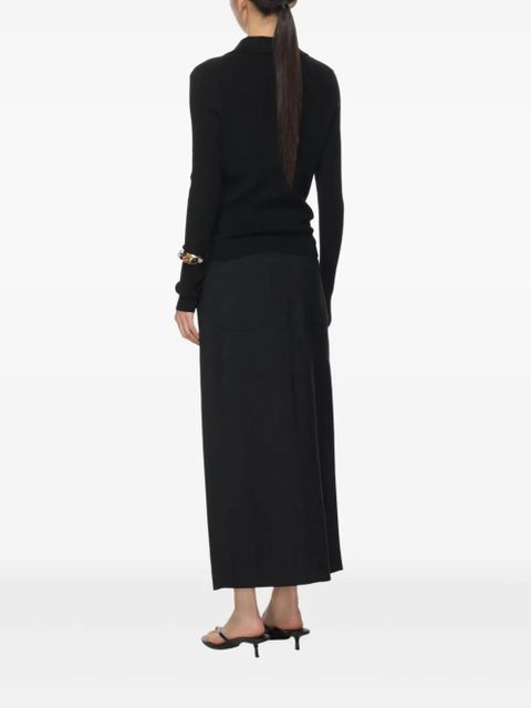 Róhe long-sleeve polo shirt - Black