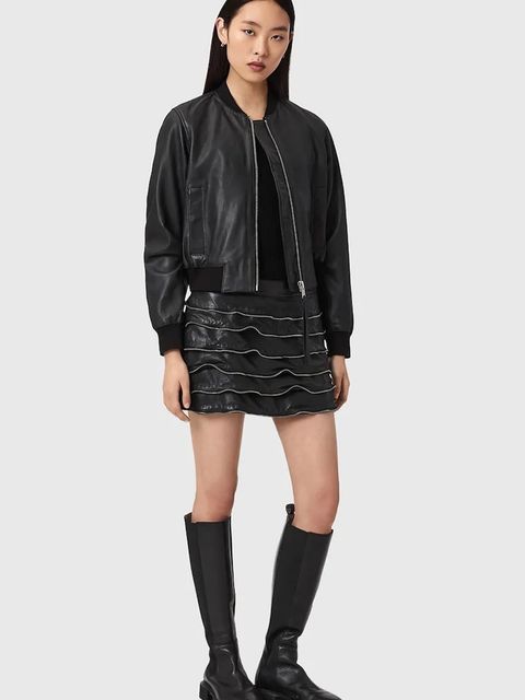 AllSaints spódnica skórzana EMARA - zdjęcie produktu nr 2