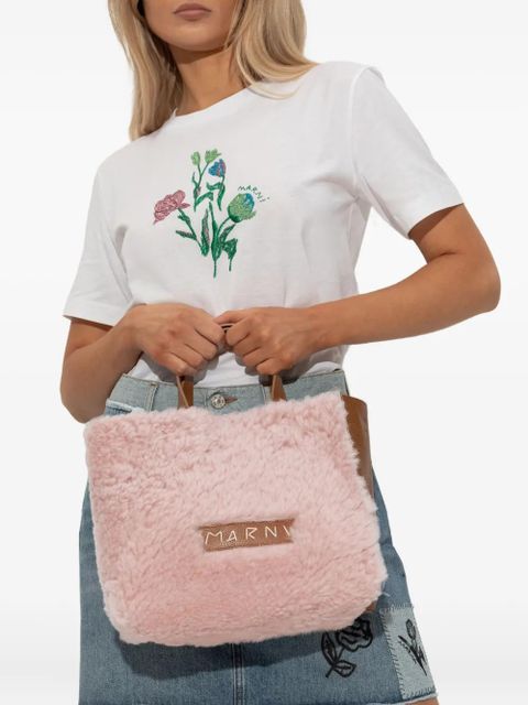 Marni fur-trimmed tote bag - Pink - zdjęcie produktu nr 2