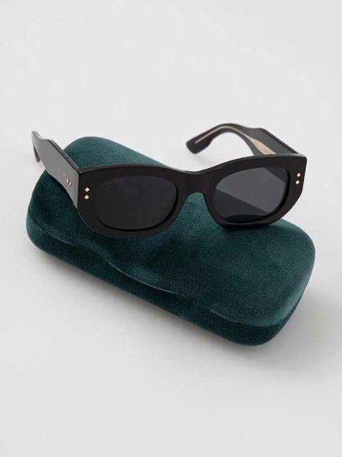 Gucci okulary przeciwsłoneczne damskie kolor czarny GG1215S