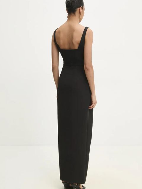 Answear.LAB sukienka kolor czarny maxi dopasowana