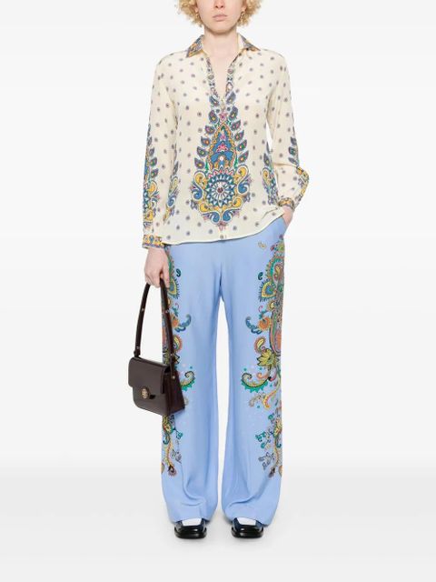 ETRO floral silk trousers - Blue - zdjęcie produktu nr 2