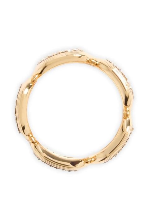 Valentino Garavani Ovalette metal and Swarovski® crystal ring - Gold