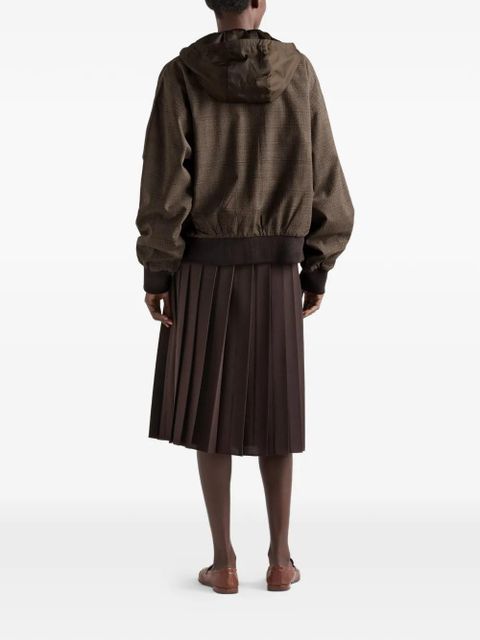 Prada Prince of Wales checked wool jacket - Brown