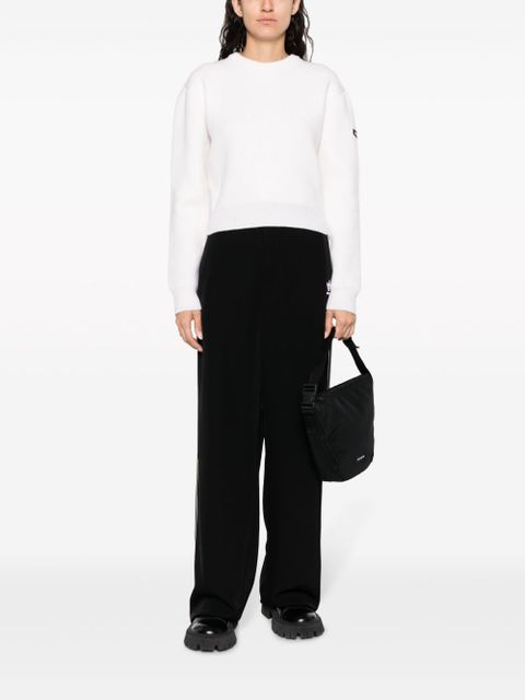 Balenciaga logo-patch stretch-wool jumper - White