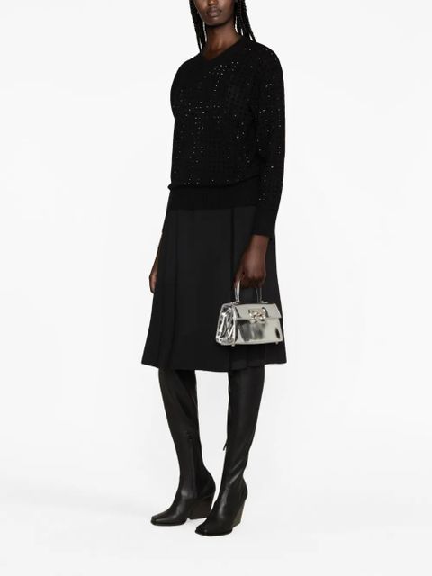Sportmax rhinestone-embellished fine-knit jumper - Black