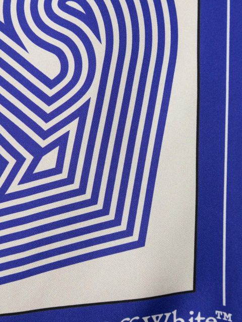 Off-White Optical Arrows-print silk scarf - Blue