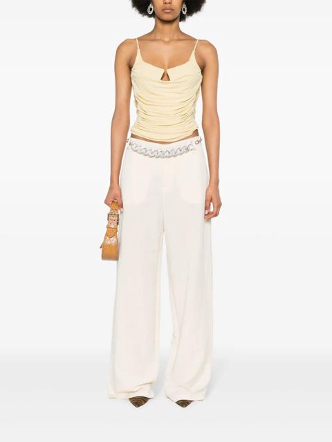 Blumarine crinkled wide-leg trousers - Neutrals