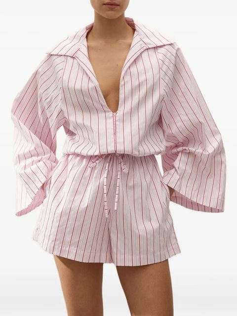 Faithfull the Brand Aksel striped tie-waist playsuit - Pink