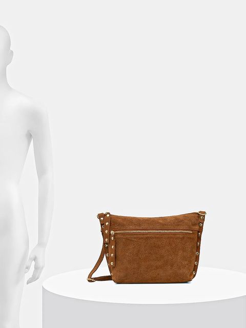 Answear.LAB torebka zamszowa kolor brązowy