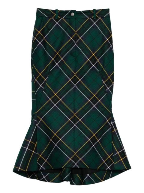 Alexander McQueen kickback-detail plaid skirt - Blue - zdjęcie produktu nr 1