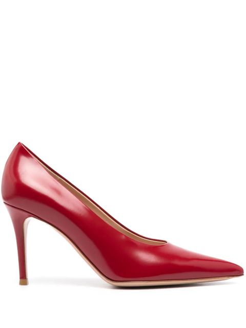 Gianvito Rossi 85mm leather pumps - Red - zdjęcie produktu nr 1