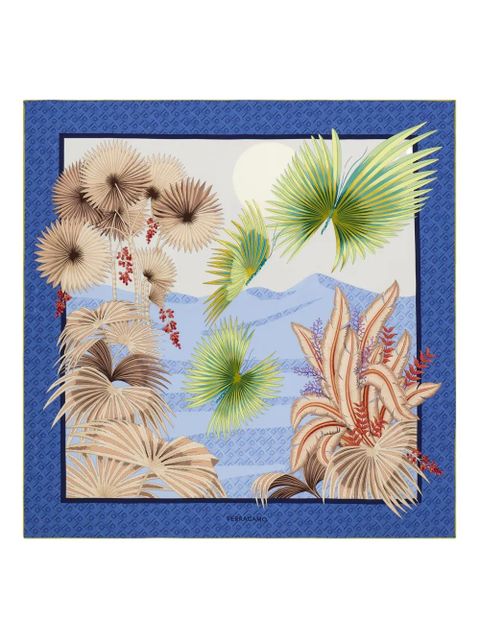 Ferragamo Dure-print silk scarf - Blue - zdjęcie produktu nr 1
