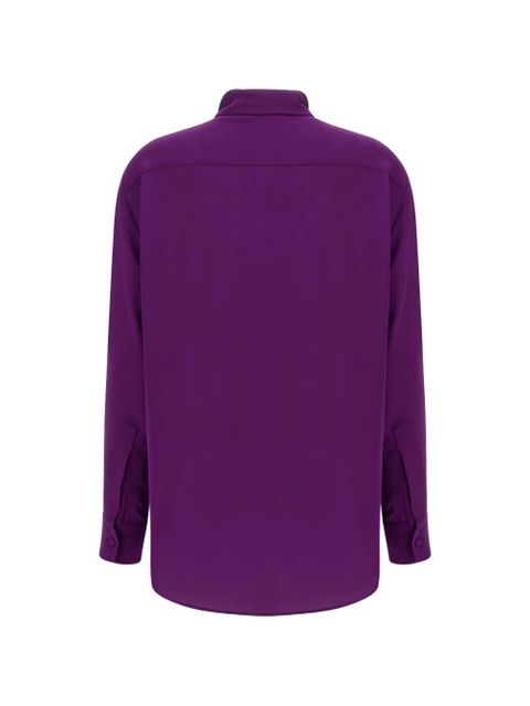 Balenciaga scarf-collar silk shirt - Purple - zdjęcie produktu nr 2