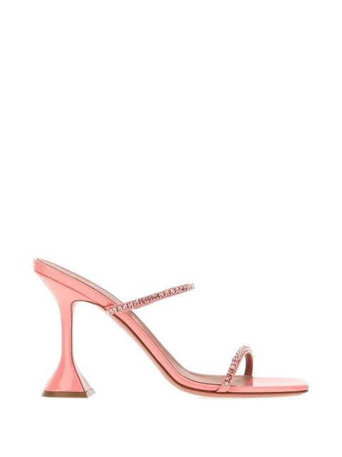 Amina Muaddi Gilda 70 crystal-embellished mules - Pink - zdjęcie produktu nr 1
