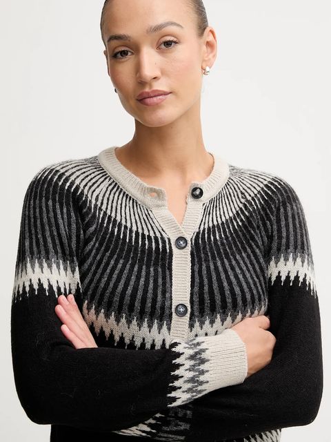 Pepe Jeans kardigan z domieszką wełny damski kolor multicolor PL7000048